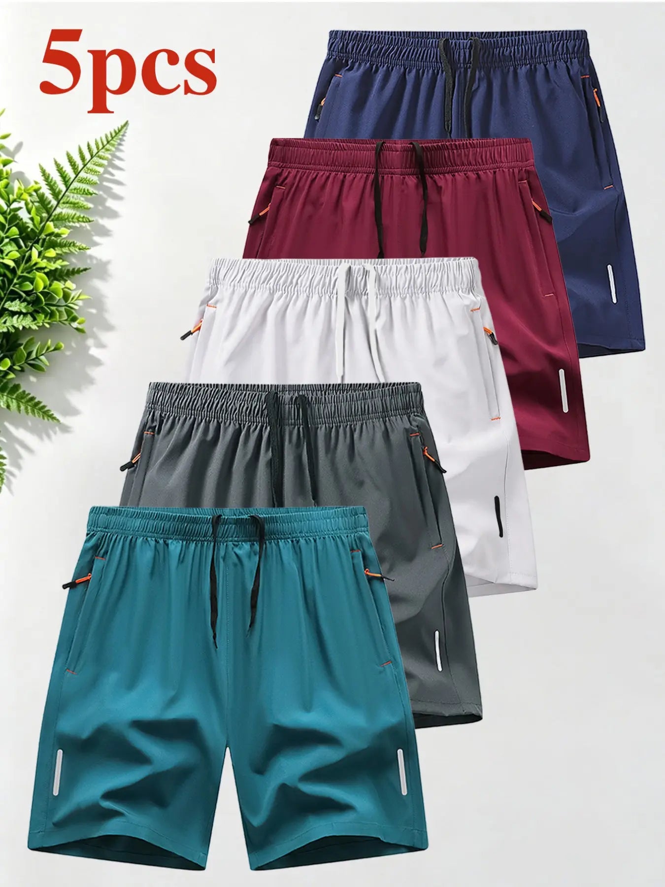 Breathable Quick-Dry Men'S Sport Shorts, Zip Pocket Fitness Commute Capris, Loose Fit Recommended One Size Up, Casual Athletic Wear, Breathable Summer Shorts