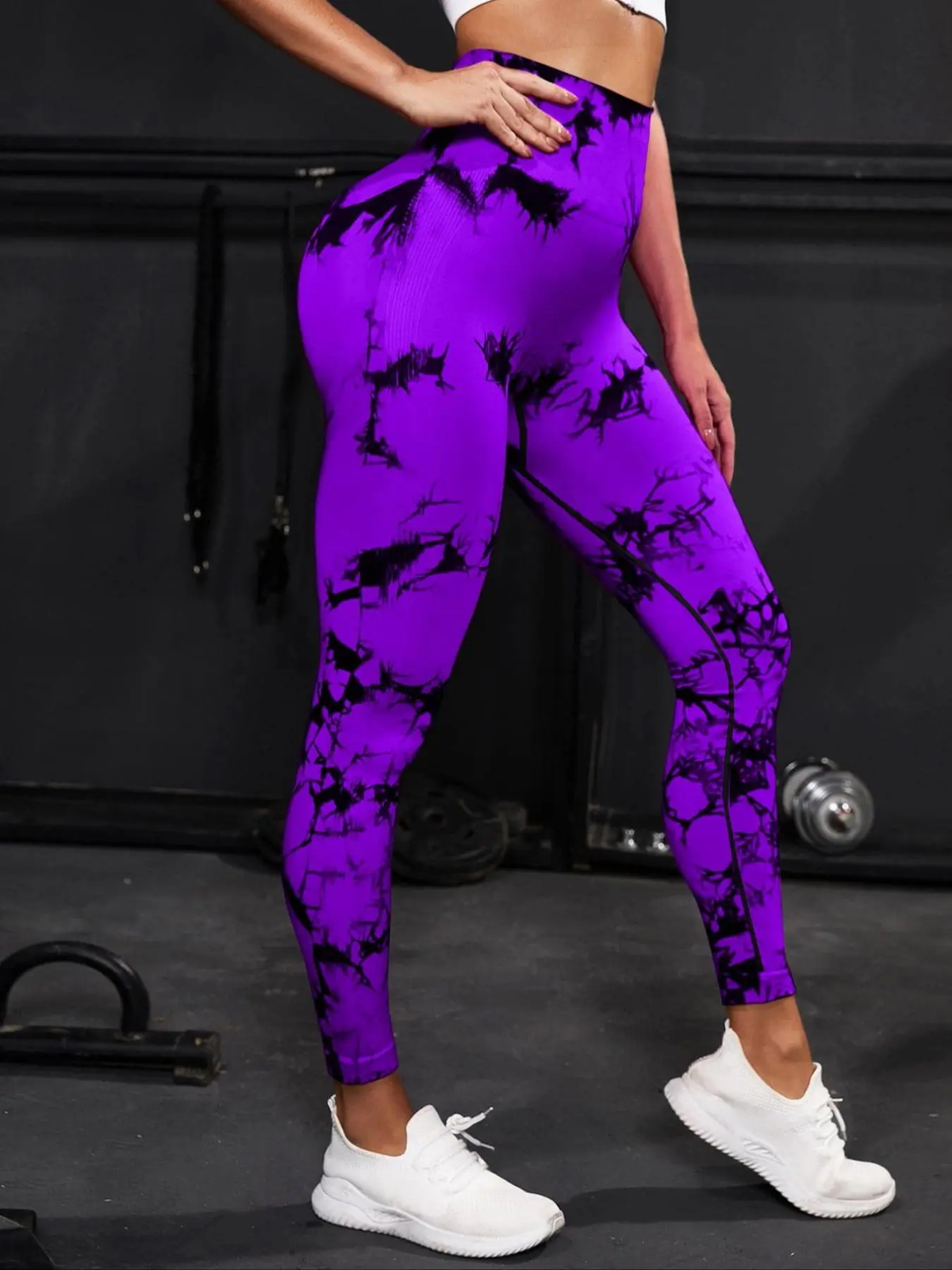 Women'S Plain / Tie Dye Print High Waist Sports Leggings, High Waisted Sportswear, Gym Leggings, Skinny Pants, Skinny Yoga Bottoms for Workout Running, Women Sport & Outdoor Clothing, Fitness Yoga Pants