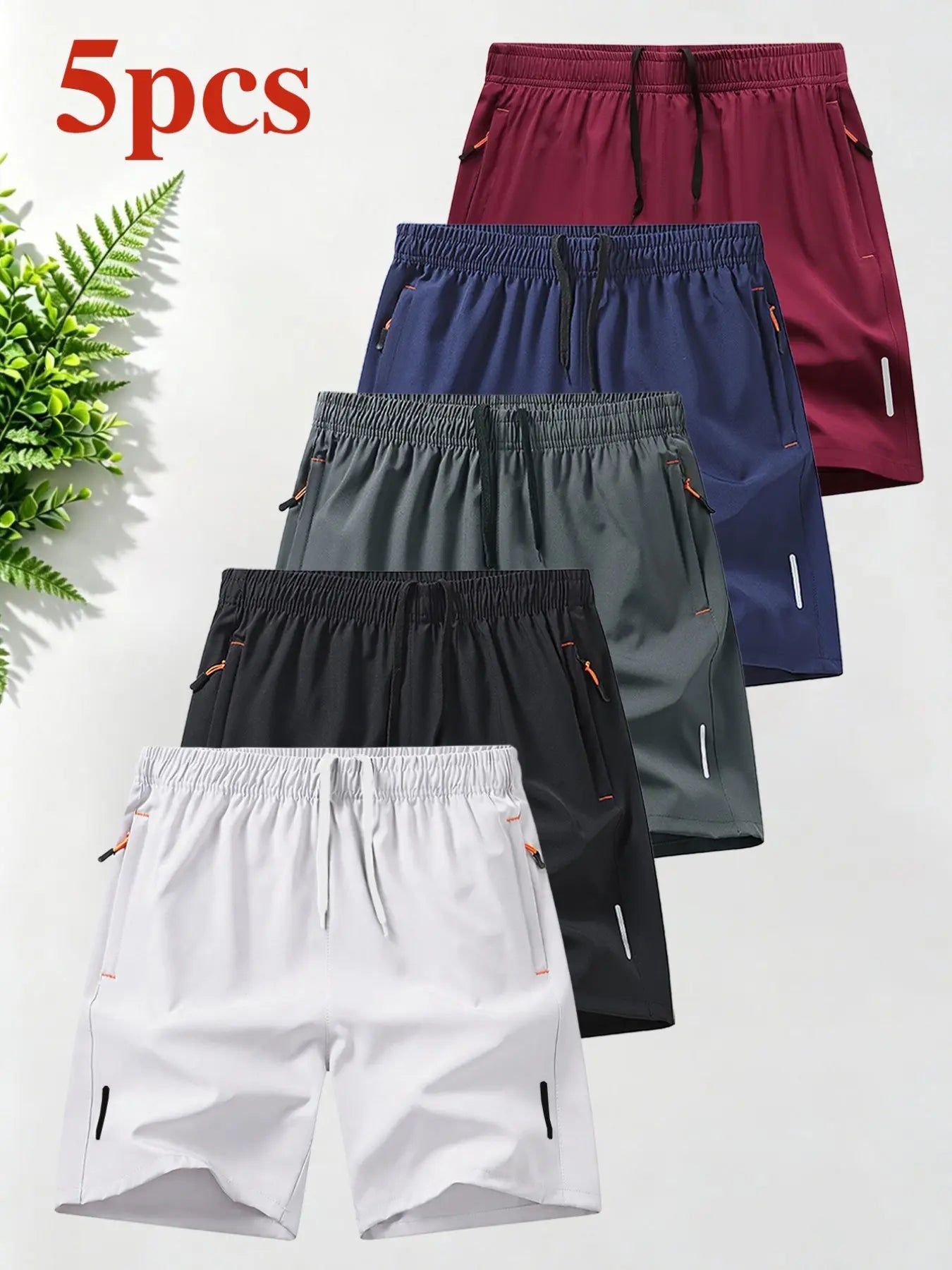 Breathable Quick-Dry Men'S Sport Shorts, Zip Pocket Fitness Commute Capris, Loose Fit Recommended One Size Up, Casual Athletic Wear, Breathable Summer Shorts