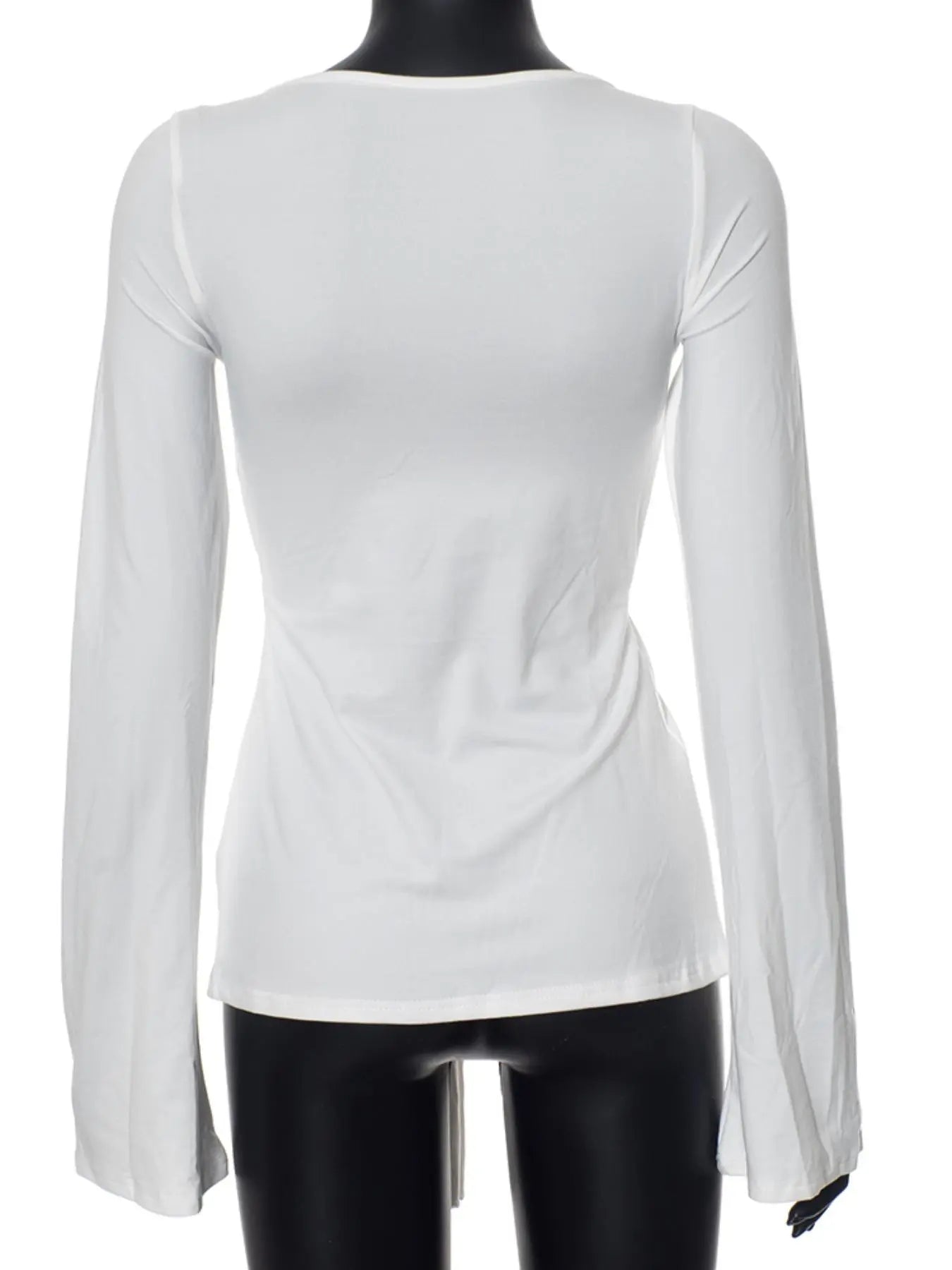 Women'S Solid Knot Front Split Hem Tee, Casual Chic Basic Long Sleeve Sweetheart Neck T-Shirt for Fall, Women'S Clothing for Daily Wear Top