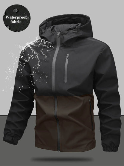 Men'S Regular Fit Zip-Up Hooded Jacket, Casual Long Sleeve Windbreaker for Spring & Fall, Fashion Men'S Outerwear for Daily Wear, Windproof Casual Jacket, Coats
