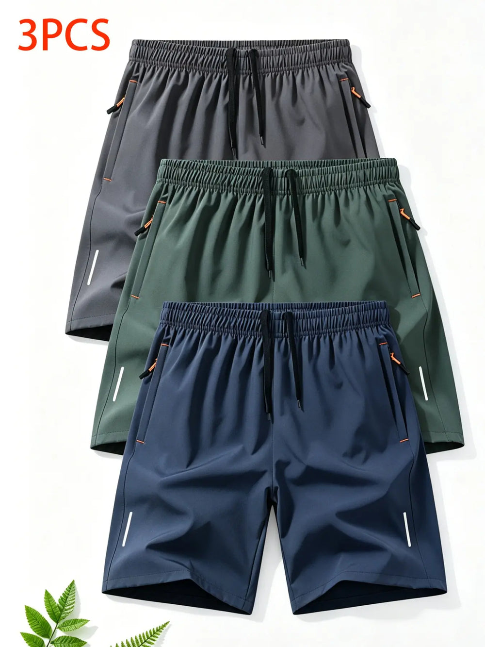 Breathable Quick-Dry Men'S Sport Shorts, Zip Pocket Fitness Commute Capris, Loose Fit Recommended One Size Up, Casual Athletic Wear, Breathable Summer Shorts