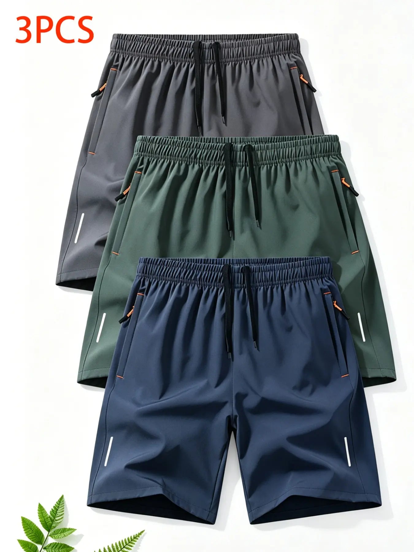 Breathable Quick-Dry Men'S Sport Shorts, Zip Pocket Fitness Commute Capris, Loose Fit Recommended One Size Up, Casual Athletic Wear, Breathable Summer Shorts