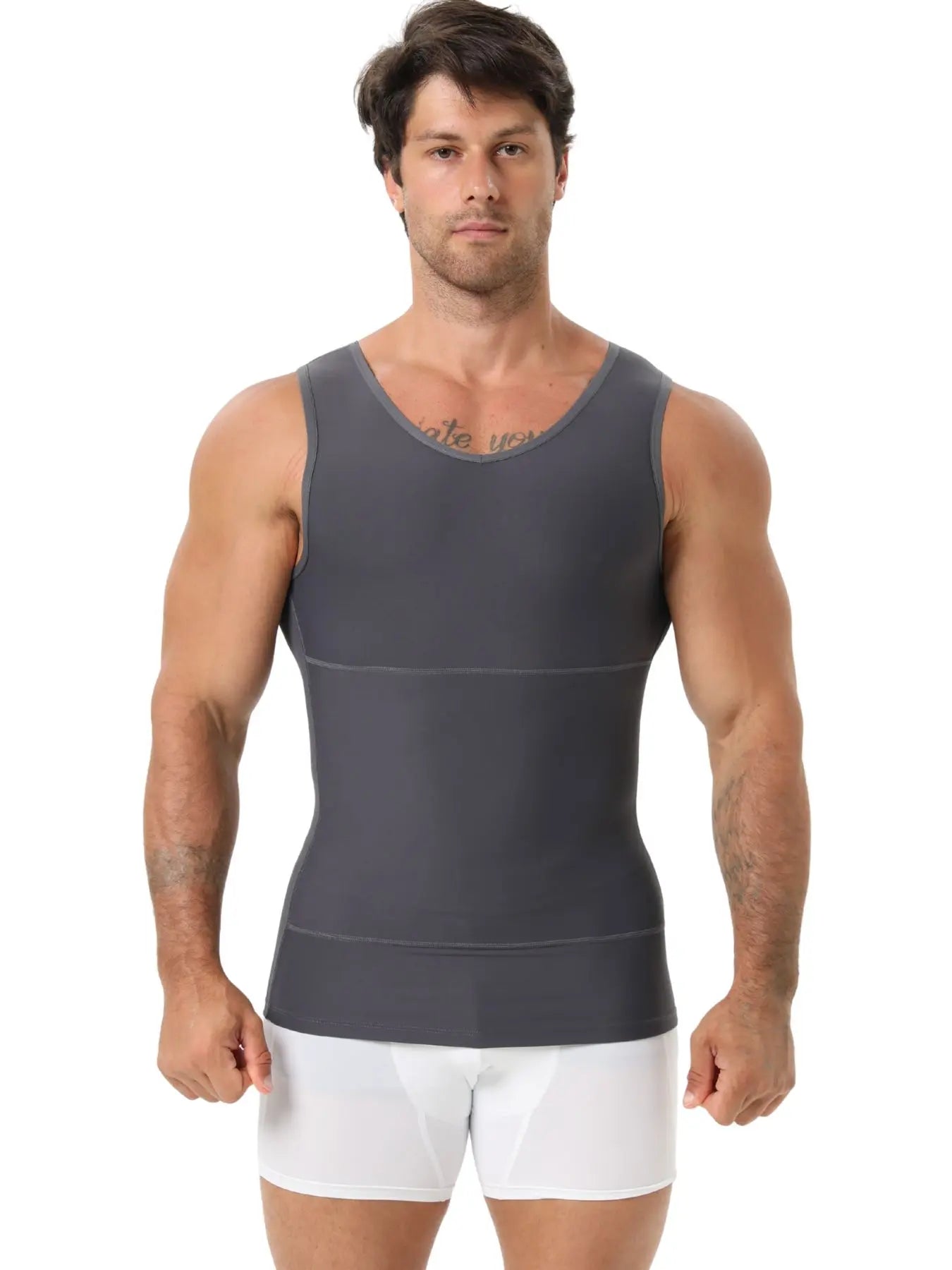 1/2/3 PCS V-Neck Men'S Compression Shirts for Body Shaper,Workout Vest Tight Fitting Tank Top,Body Shaping Undershirts Tank Stretchy Shapewear
