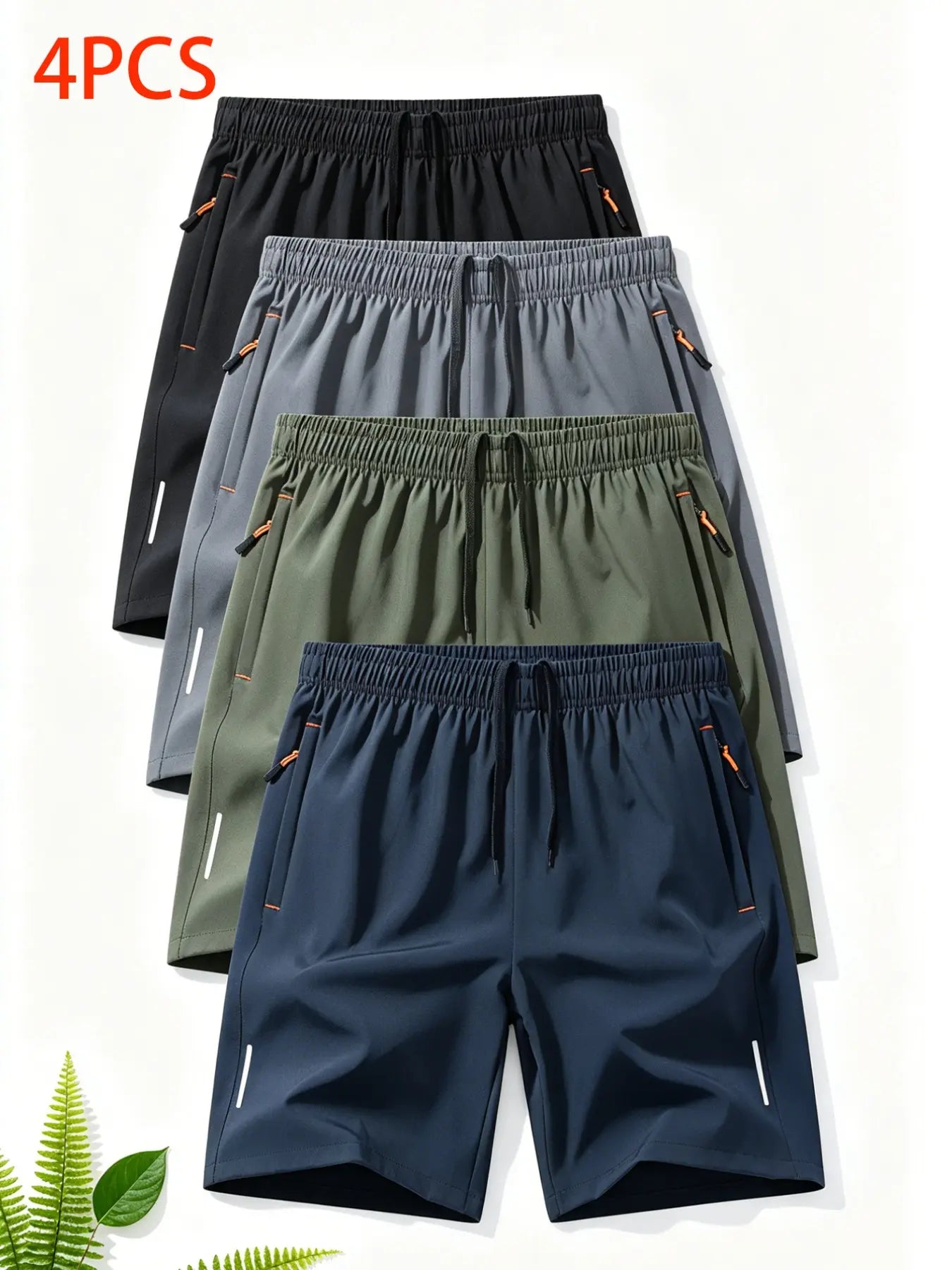 Breathable Quick-Dry Men'S Sport Shorts, Zip Pocket Fitness Commute Capris, Loose Fit Recommended One Size Up, Casual Athletic Wear, Breathable Summer Shorts