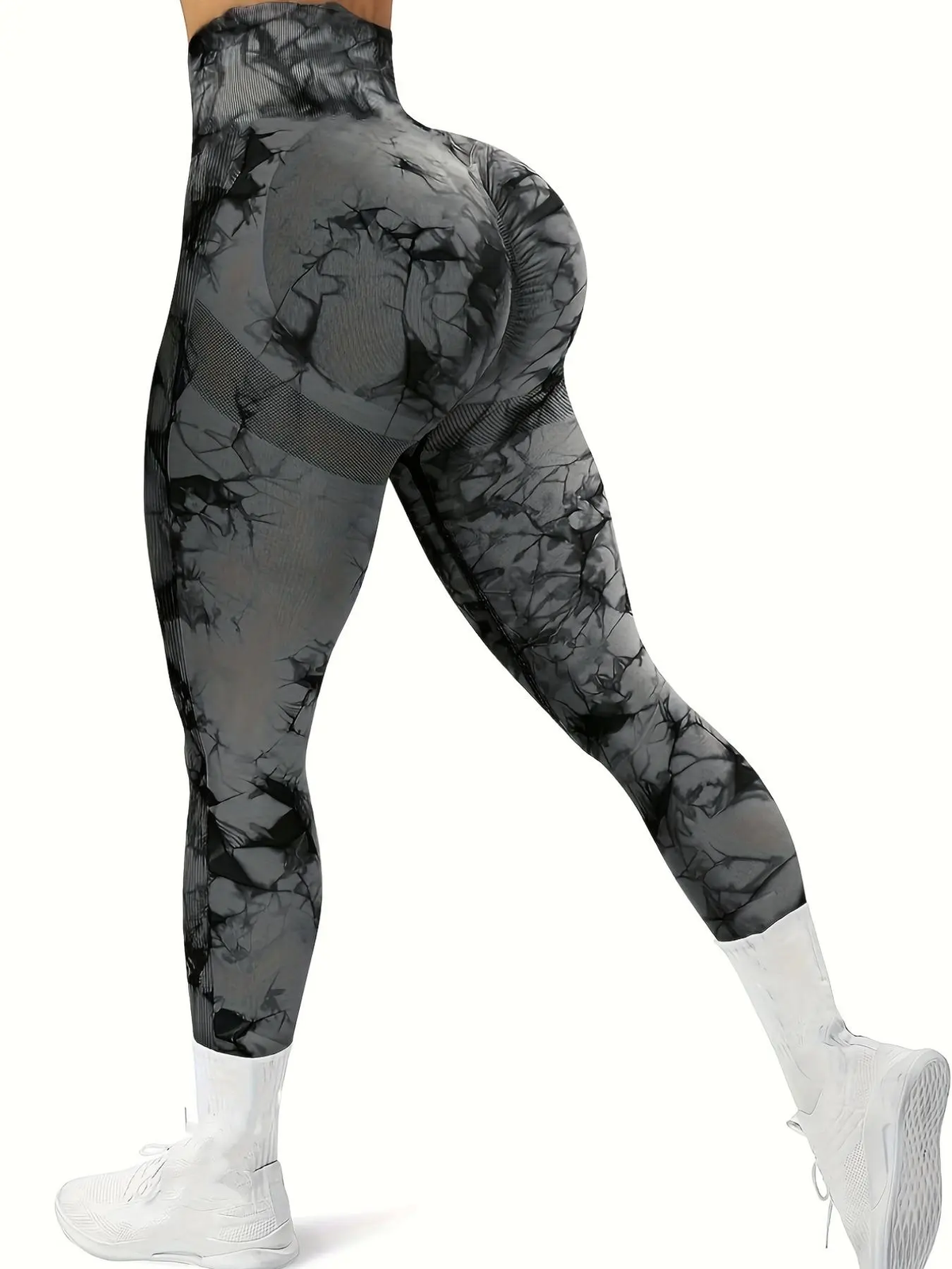 Women'S Plain / Tie Dye Print High Waist Sports Leggings, High Waisted Sportswear, Gym Leggings, Skinny Pants, Skinny Yoga Bottoms for Workout Running, Women Sport & Outdoor Clothing, Fitness Yoga Pants