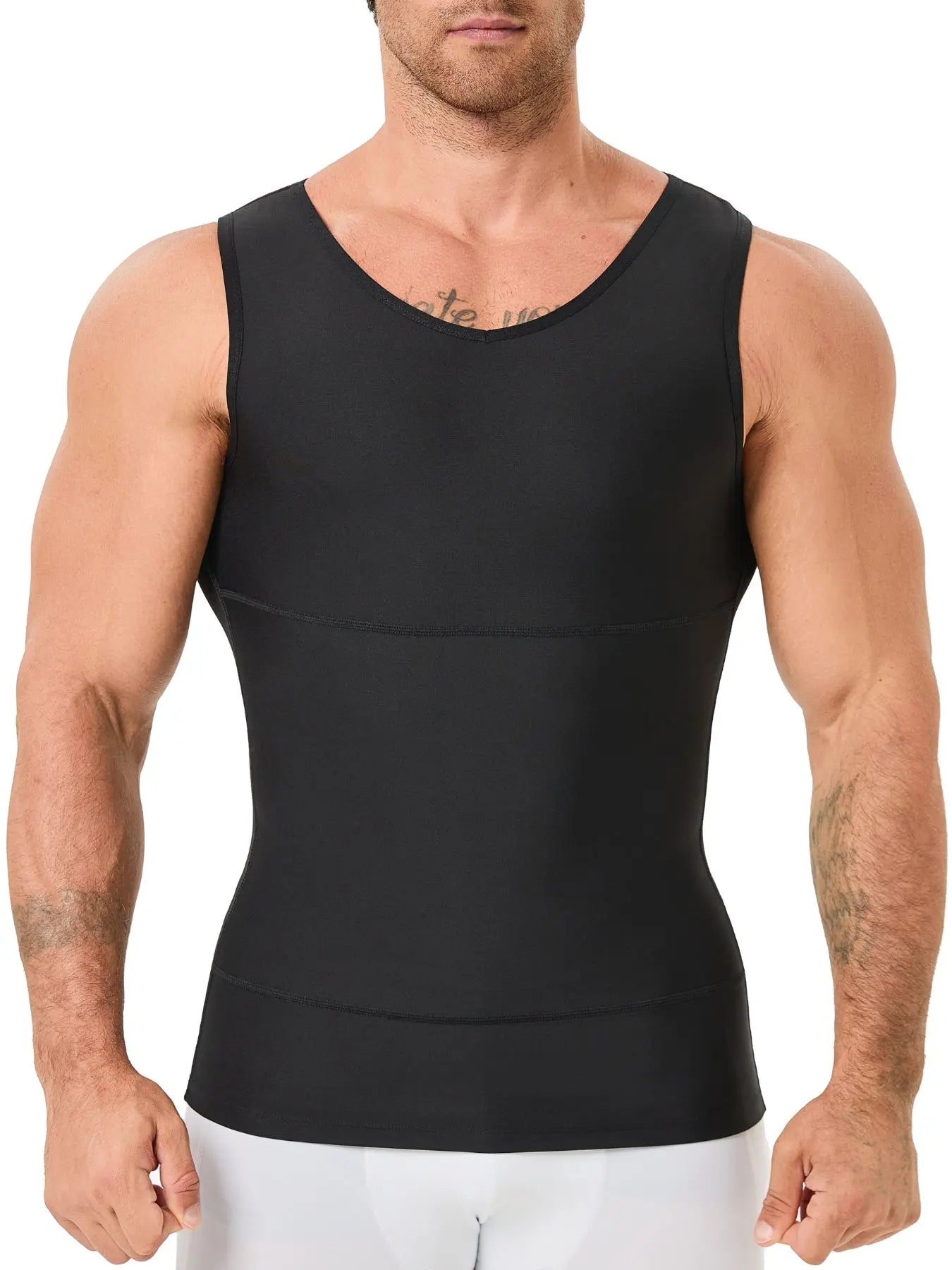 1/2/3 PCS V-Neck Men'S Compression Shirts for Body Shaper,Workout Vest Tight Fitting Tank Top,Body Shaping Undershirts Tank Stretchy Shapewear