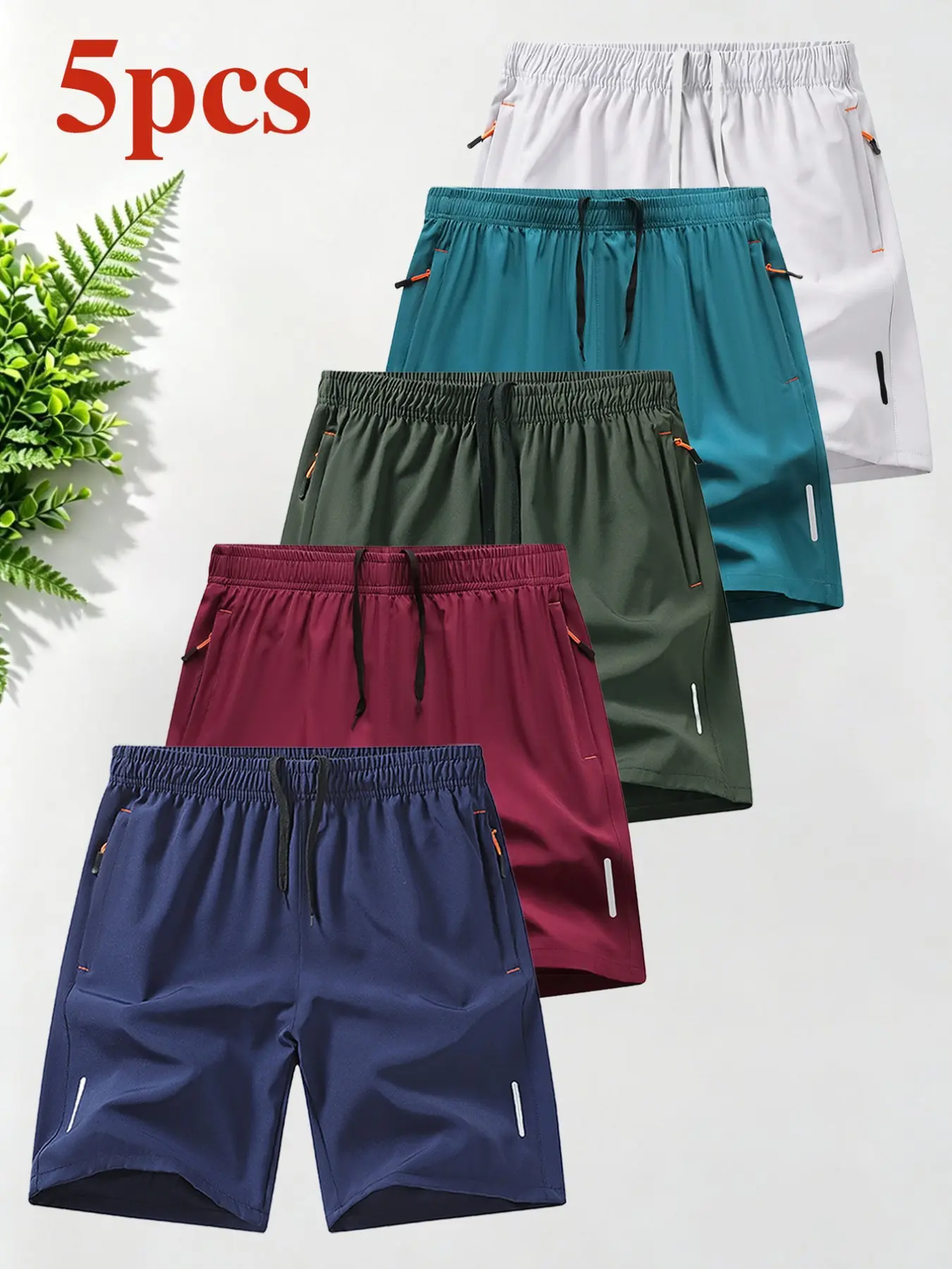 Breathable Quick-Dry Men'S Sport Shorts, Zip Pocket Fitness Commute Capris, Loose Fit Recommended One Size Up, Casual Athletic Wear, Breathable Summer Shorts
