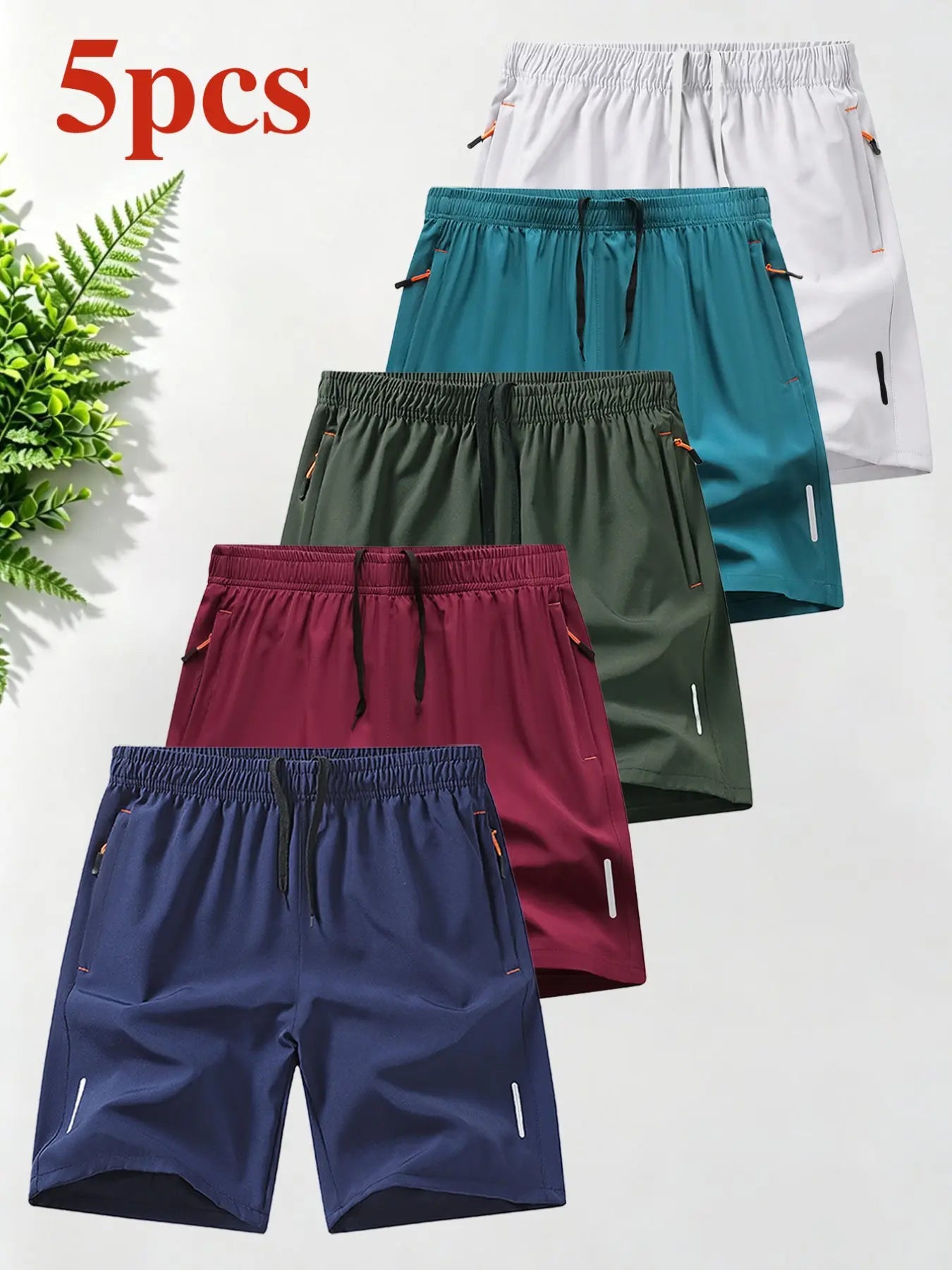Breathable Quick-Dry Men'S Sport Shorts, Zip Pocket Fitness Commute Capris, Loose Fit Recommended One Size Up, Casual Athletic Wear, Breathable Summer Shorts