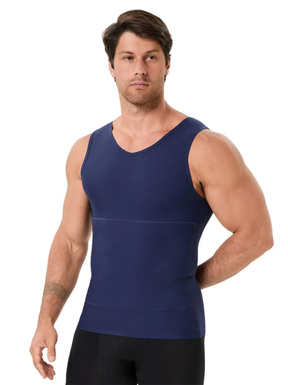 1/2/3 PCS V-Neck Men'S Compression Shirts for Body Shaper,Workout Vest Tight Fitting Tank Top,Body Shaping Undershirts Tank Stretchy Shapewear