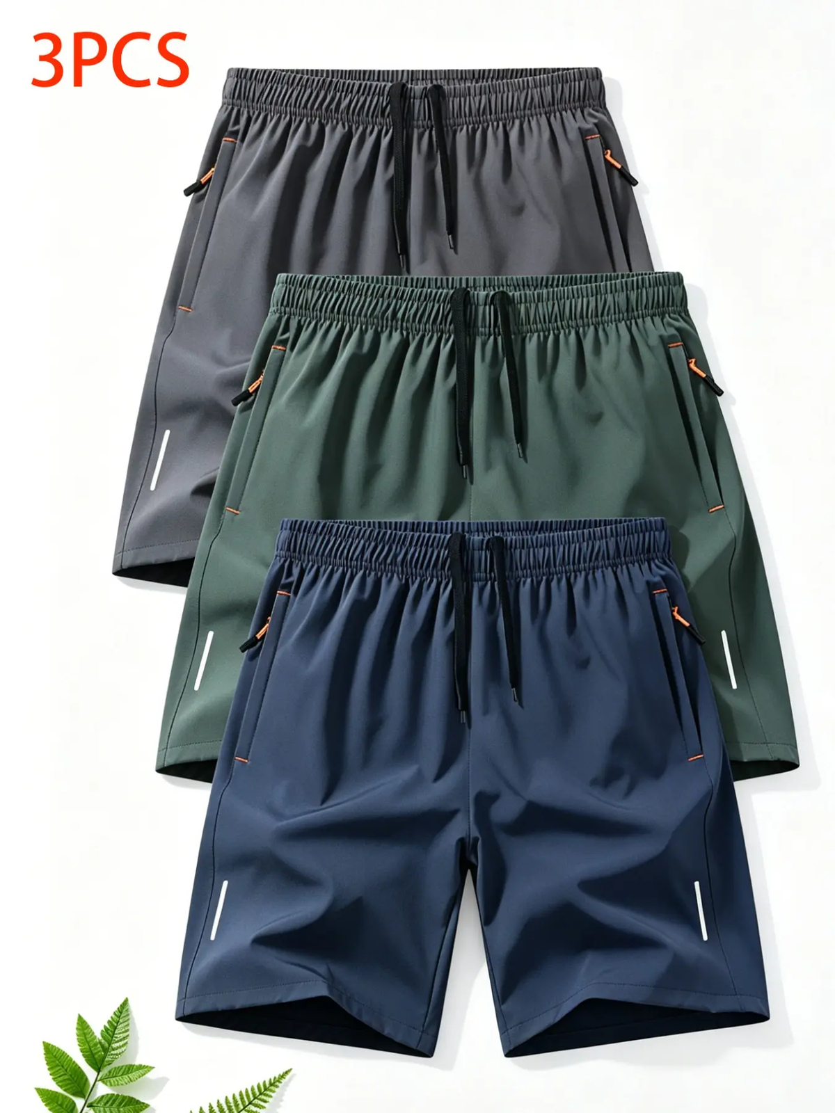 Breathable Quick-Dry Men'S Sport Shorts, Zip Pocket Fitness Commute Capris, Loose Fit Recommended One Size Up, Casual Athletic Wear, Breathable Summer Shorts