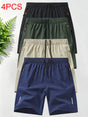 Breathable Quick-Dry Men'S Sport Shorts, Zip Pocket Fitness Commute Capris, Loose Fit Recommended One Size Up, Casual Athletic Wear, Breathable Summer Shorts