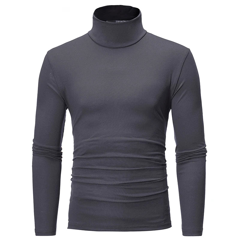 Camiseta Térmica Masculina Gola Alta Manga Longa Slim