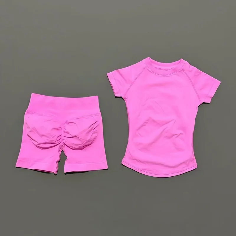 Conjunto Fitness Feminino 2 Peças com Shorts e Camiseta