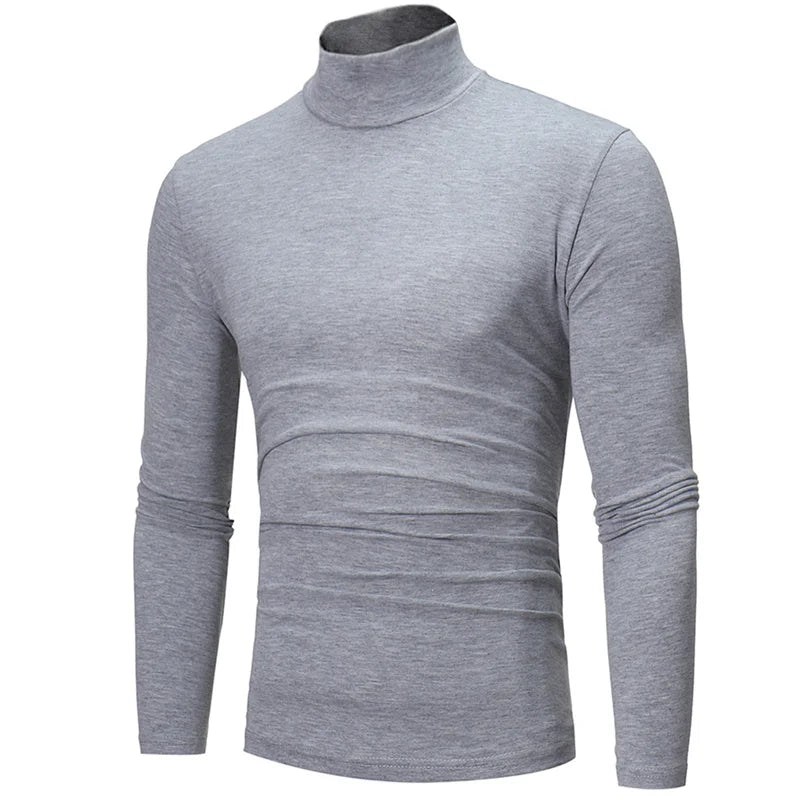 Camiseta Térmica Masculina Gola Alta Manga Longa Slim