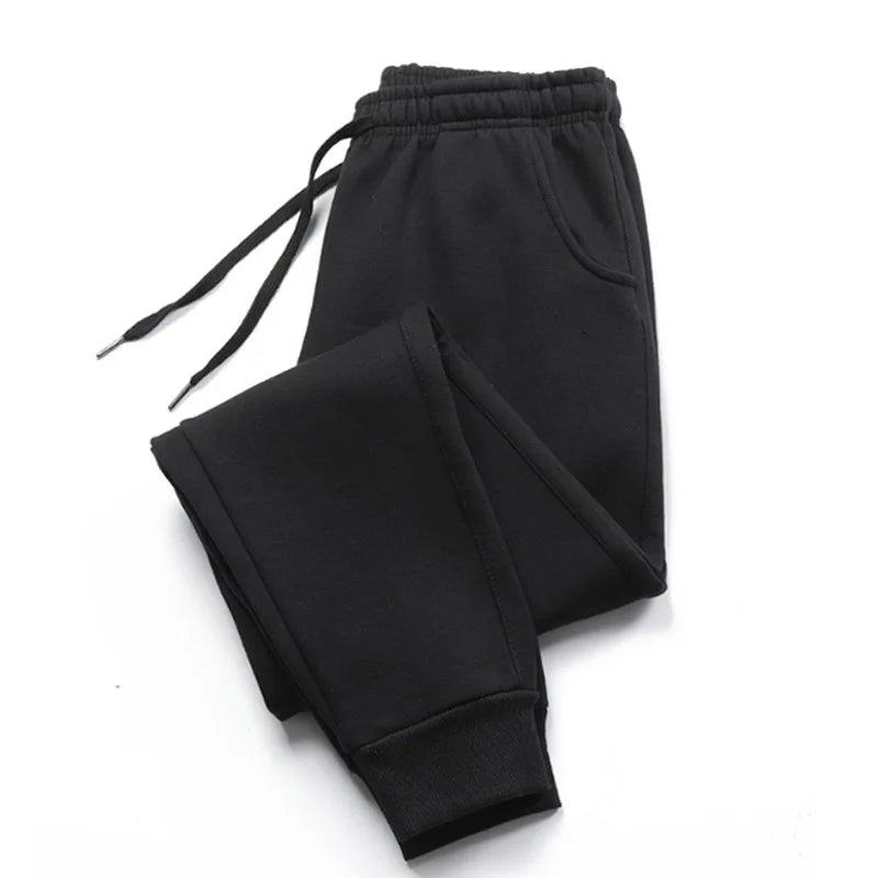Preto Cor Calça Jogger Masculina Casual Esportiva em Moletom
