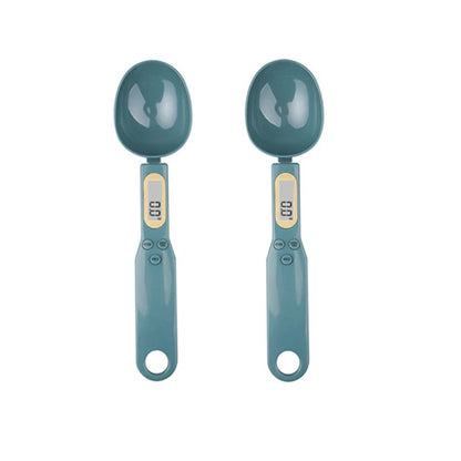 2 peças Verde-esmeralda Cor Colher Balança Digital de Cozinha 0,1–500 g com Visor LCD