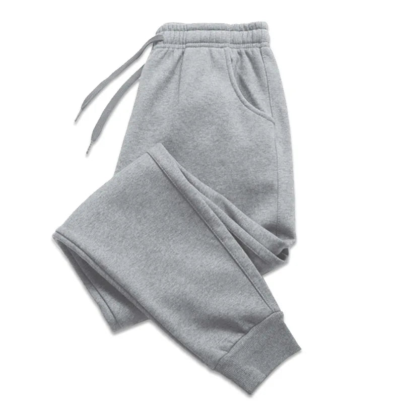 Cinza Cor Calça Jogger Masculina Casual Esportiva em Moletom