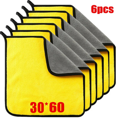 30x60 6 peças Cor Pano de Microfibra Automotivo Dupla Face para Secagem