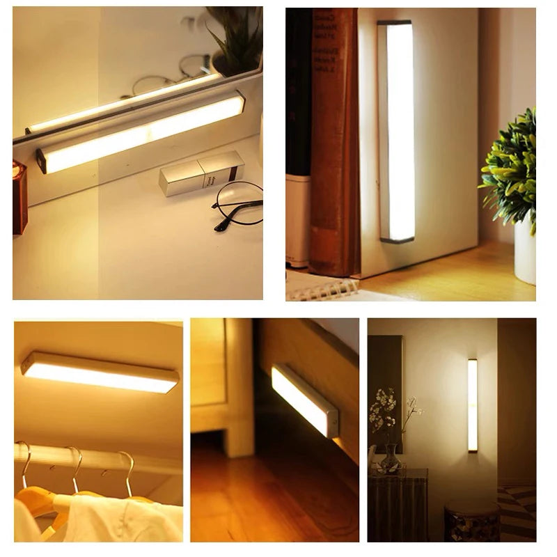 Luz Noturna LED com Sensor de Movimento USB-C Recarregável