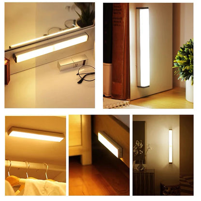 Luz Noturna LED com Sensor de Movimento USB-C Recarregável