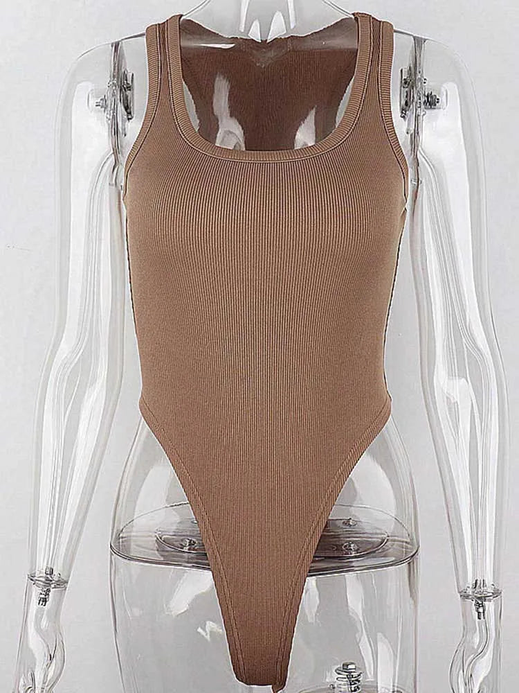 Body Feminino Canelado Sem Manga Decote Ombro Único