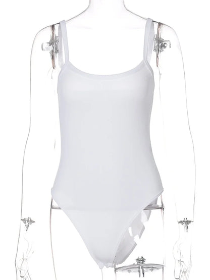 Body Feminino Justo Sem Manga em Tecido Canelado