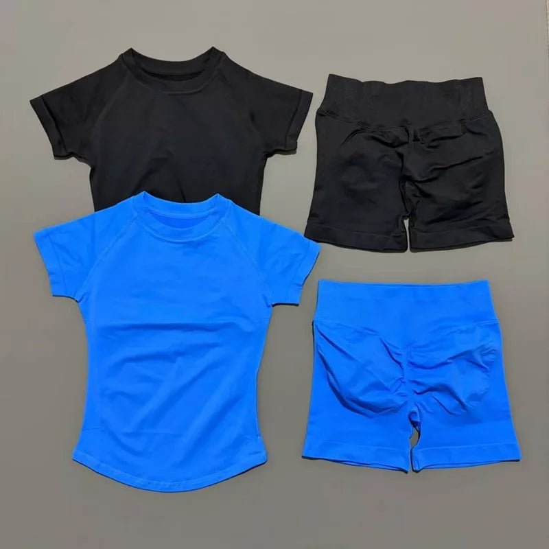 Conjunto Fitness Feminino 2 Peças com Shorts e Camiseta