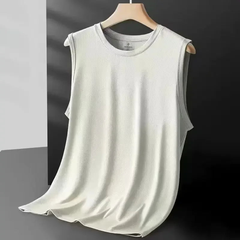 Regata Masculina Ice Silk em Tela Respirável Casual