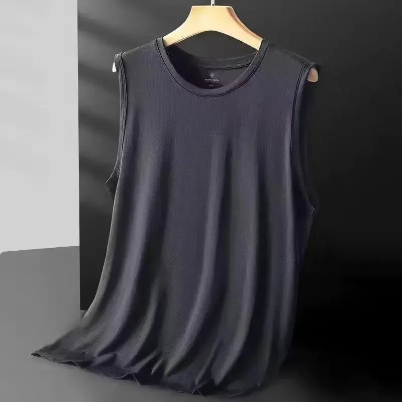 Regata Masculina Ice Silk em Tela Respirável Casual