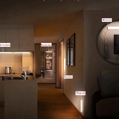 Luz Noturna LED com Sensor de Movimento USB-C Recarregável