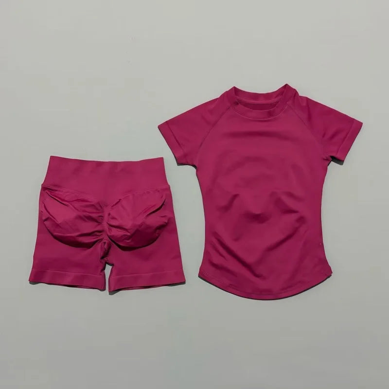Conjunto Fitness Feminino 2 Peças com Shorts e Camiseta