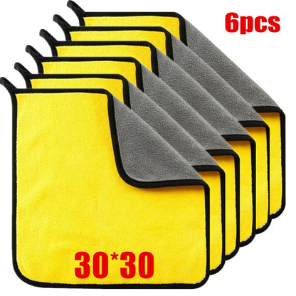 30x30 6 peças Cor Pano de Microfibra Automotivo Dupla Face para Secagem