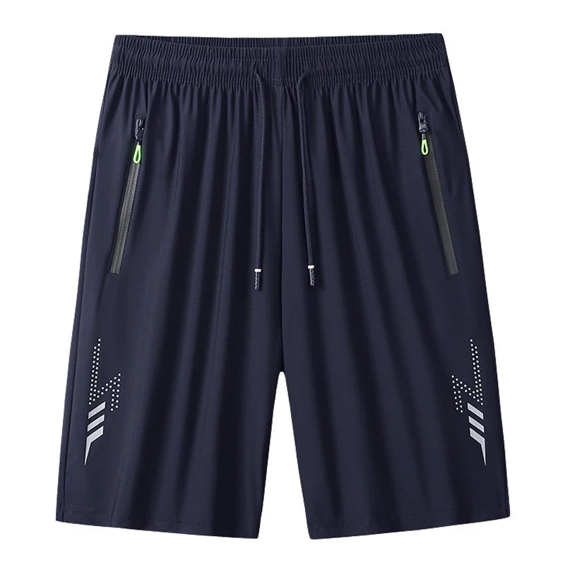 Azul Escuro Cor Short Esportivo Masculino Secagem Rápida com Bolsos
