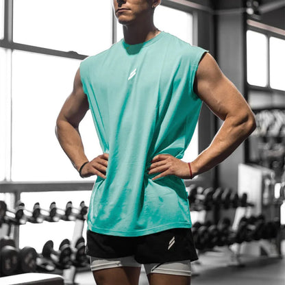 Azul lago Cor Regata Masculina Fitness Secagem Rápida Respirável