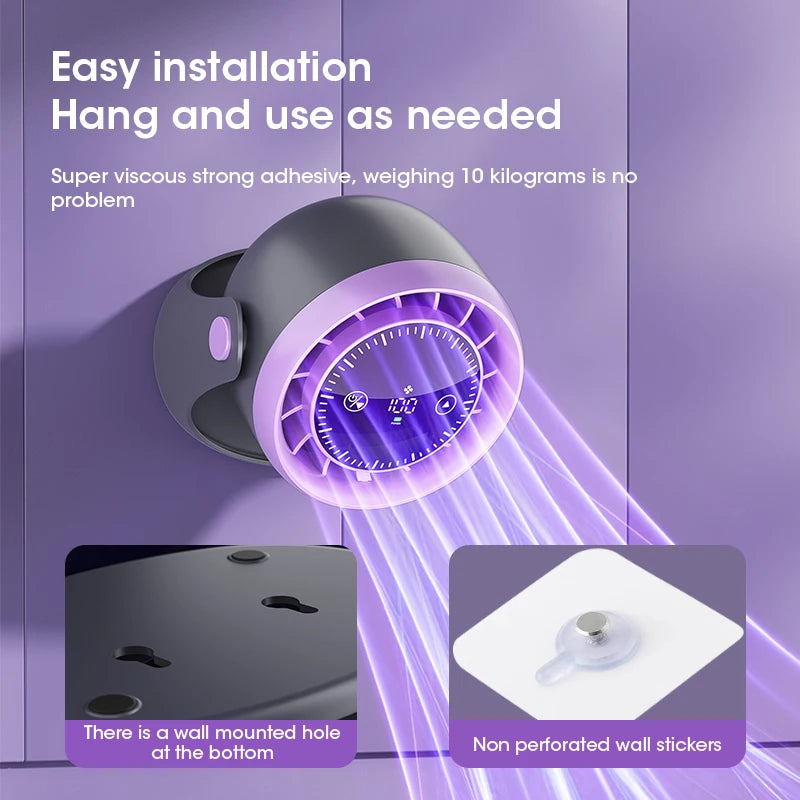 Mini Ventilador de Mesa Portátil com Tela Touch