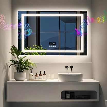 Espelho de Banheiro LED com Bluetooth e Desembaçador