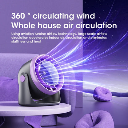 Mini Ventilador de Mesa Portátil com Tela Touch
