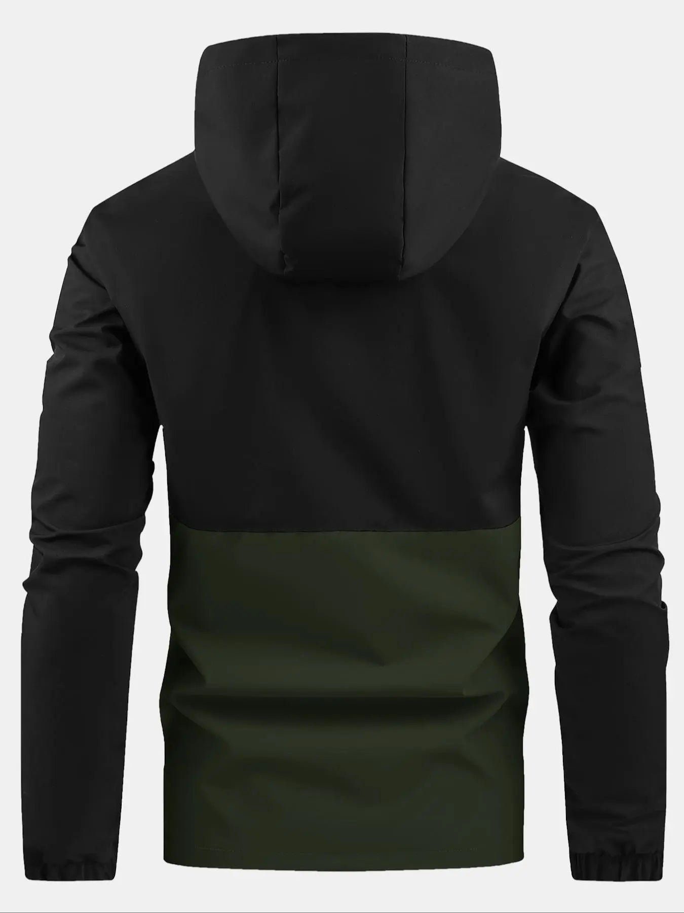 Men'S Regular Fit Zip-Up Hooded Jacket, Casual Long Sleeve Windbreaker for Spring & Fall, Fashion Men'S Outerwear for Daily Wear, Windproof Casual Jacket, Coats