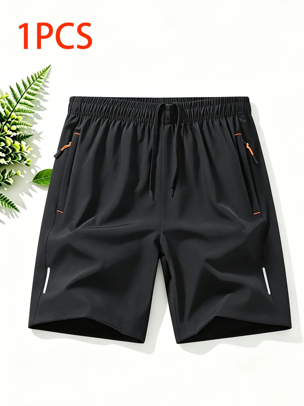 Breathable Quick-Dry Men'S Sport Shorts, Zip Pocket Fitness Commute Capris, Loose Fit Recommended One Size Up, Casual Athletic Wear, Breathable Summer Shorts
