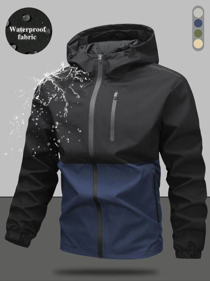 Men'S Regular Fit Zip-Up Hooded Jacket, Casual Long Sleeve Windbreaker for Spring & Fall, Fashion Men'S Outerwear for Daily Wear, Windproof Casual Jacket, Coats