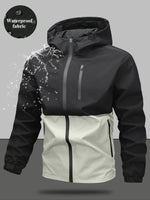 Men'S Regular Fit Zip-Up Hooded Jacket, Casual Long Sleeve Windbreaker for Spring & Fall, Fashion Men'S Outerwear for Daily Wear, Windproof Casual Jacket, Coats