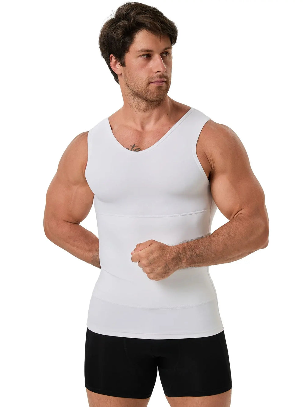 1/2/3 PCS V-Neck Men'S Compression Shirts for Body Shaper,Workout Vest Tight Fitting Tank Top,Body Shaping Undershirts Tank Stretchy Shapewear