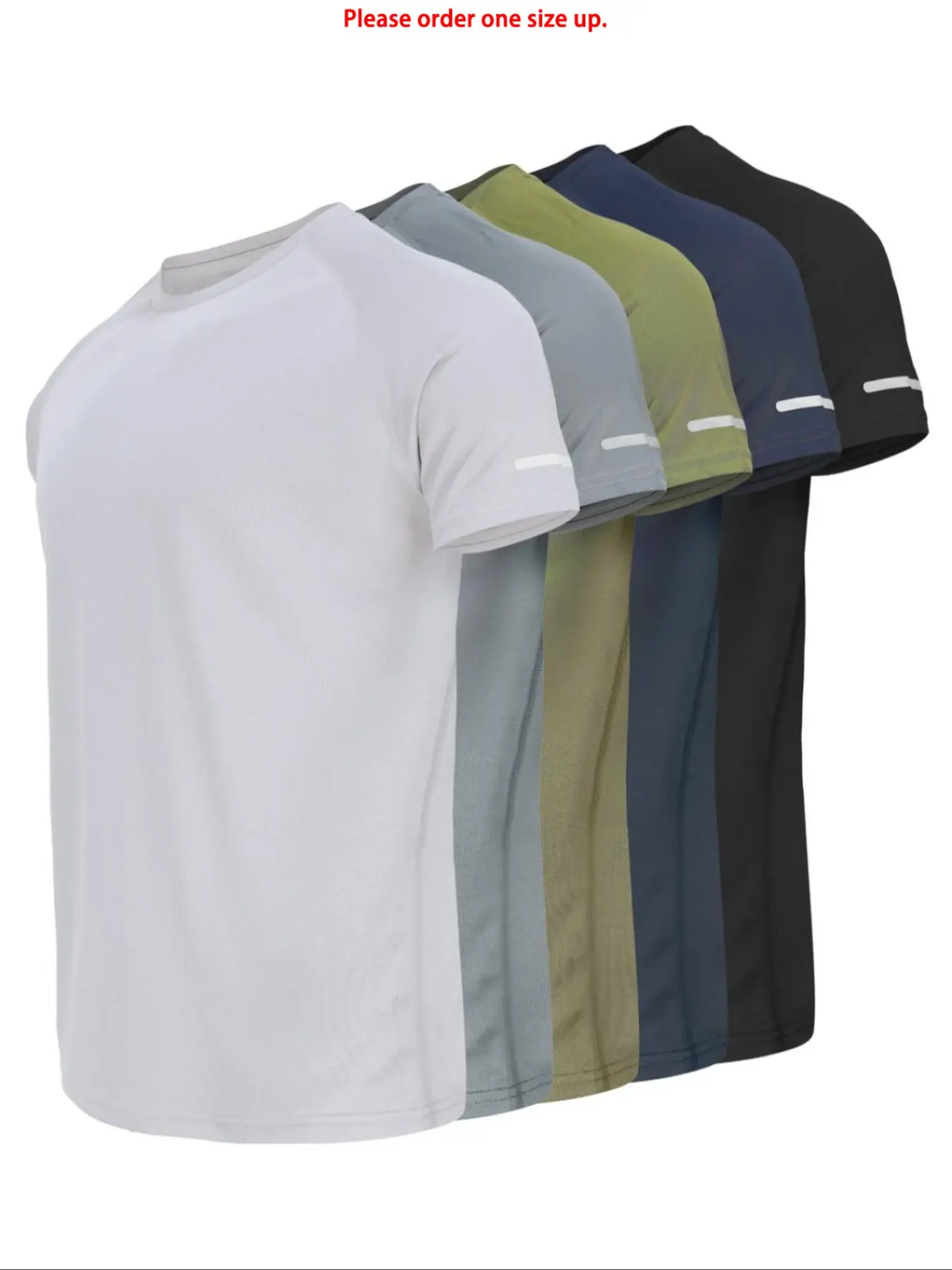 Reflective Sportswear T-Shirt, Breathable Quick-Dry Short Sleeve Crew Neck, Lightweight Men'S Athletic Tee, Ideal for Outdoor Activities, Dry Fit Tees
